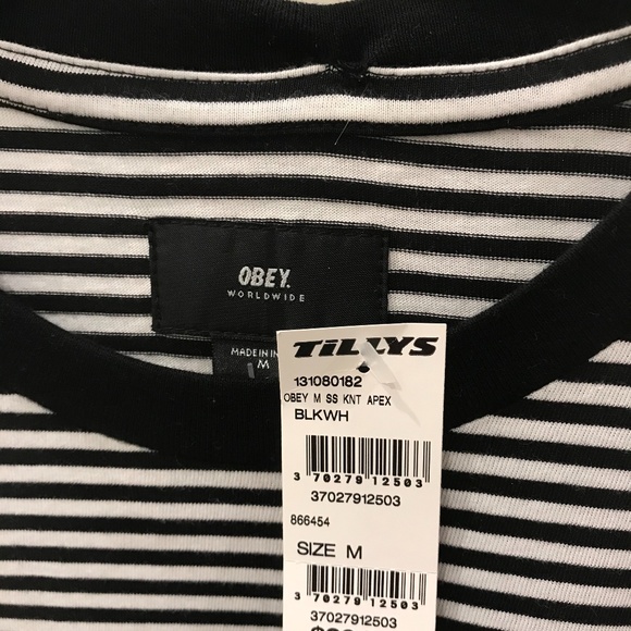 OBEY- Apex Striped Crew Sk8R Shirt (NWT) - Picture 12 of 15